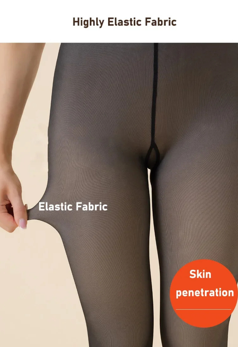 Collant Termici Donna Nero – Fodera in Pile 220g, Antismagliatura