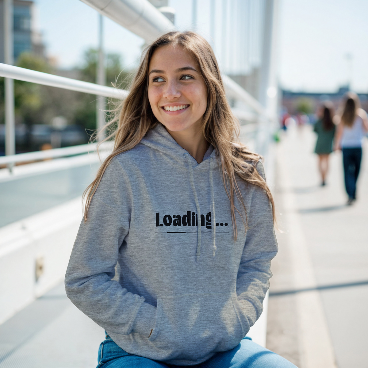 Felpa con cappuccio unisex " LOADING "
