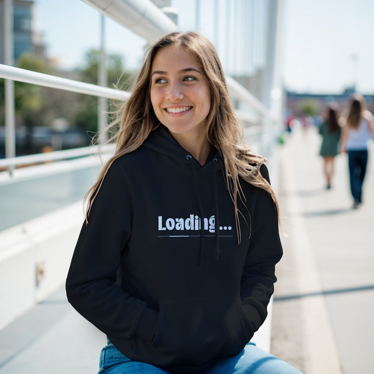 Felpa con cappuccio unisex " LOADING "
