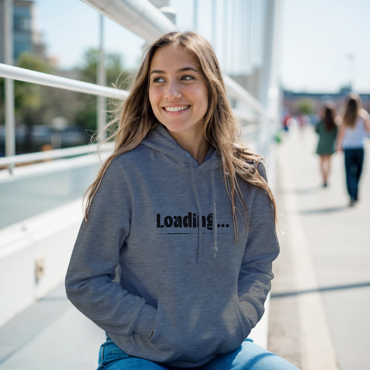 Felpa con cappuccio unisex " LOADING "
