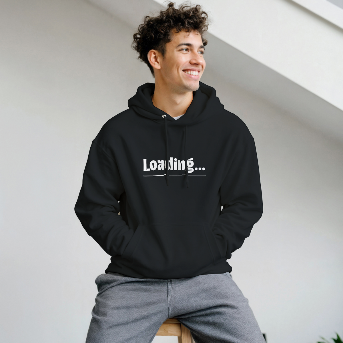 Felpa con cappuccio unisex " LOADING "