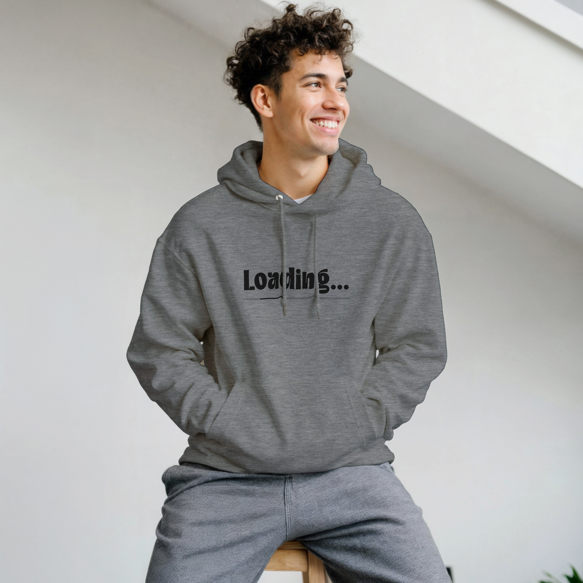 Felpa con cappuccio unisex " LOADING "