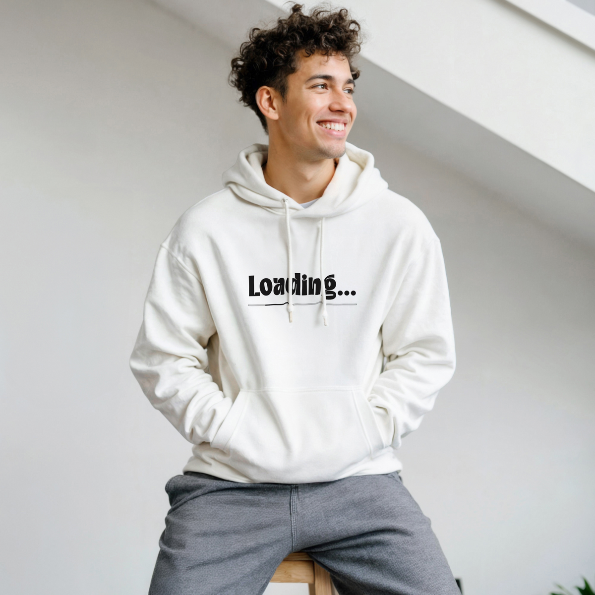 Felpa con cappuccio unisex " LOADING "